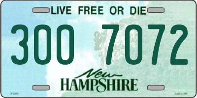 NH license plate 3007072