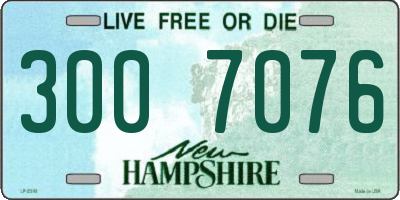 NH license plate 3007076