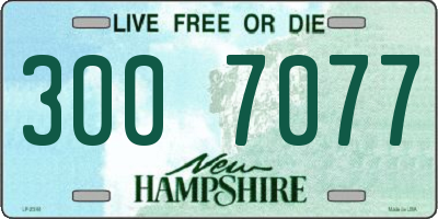 NH license plate 3007077