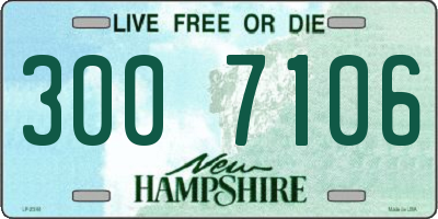 NH license plate 3007106