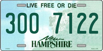 NH license plate 3007122