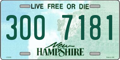 NH license plate 3007181