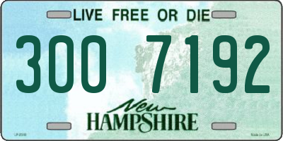 NH license plate 3007192