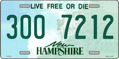 NH license plate 3007212
