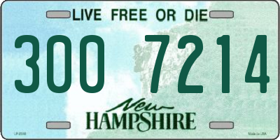 NH license plate 3007214