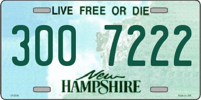 NH license plate 3007222