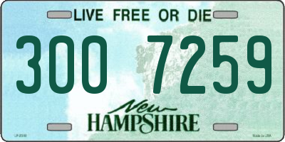 NH license plate 3007259