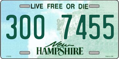NH license plate 3007455