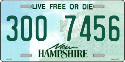 NH license plate 3007456