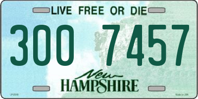 NH license plate 3007457