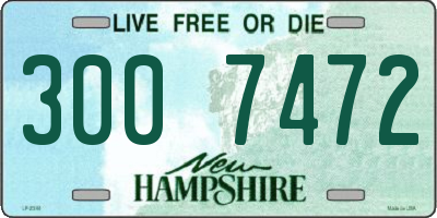 NH license plate 3007472