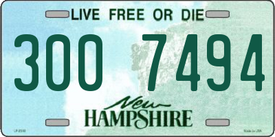 NH license plate 3007494