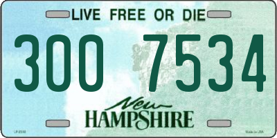 NH license plate 3007534