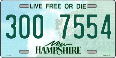 NH license plate 3007554