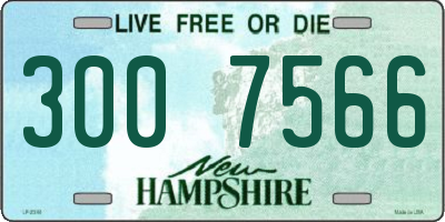 NH license plate 3007566