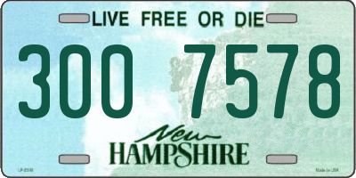 NH license plate 3007578