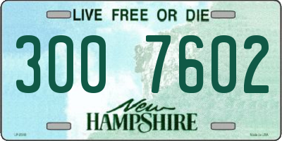 NH license plate 3007602