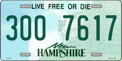 NH license plate 3007617