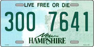 NH license plate 3007641