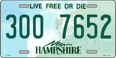 NH license plate 3007652