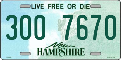NH license plate 3007670