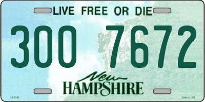 NH license plate 3007672