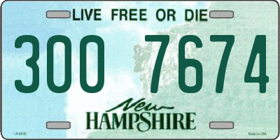 NH license plate 3007674