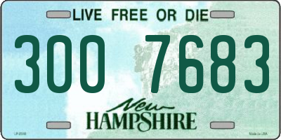 NH license plate 3007683
