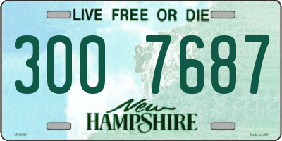 NH license plate 3007687
