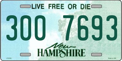 NH license plate 3007693