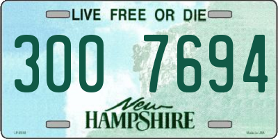 NH license plate 3007694