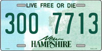 NH license plate 3007713