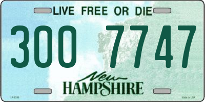 NH license plate 3007747