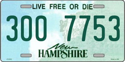 NH license plate 3007753