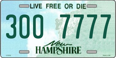 NH license plate 3007777