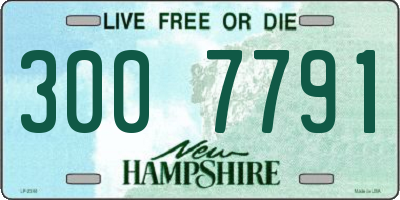 NH license plate 3007791