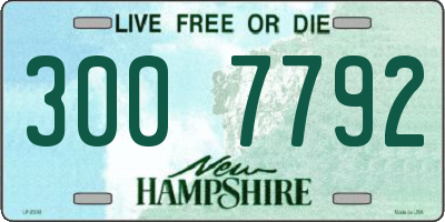NH license plate 3007792