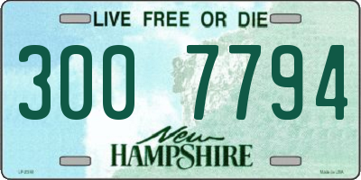 NH license plate 3007794