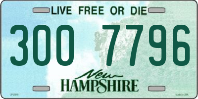 NH license plate 3007796