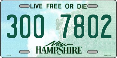 NH license plate 3007802