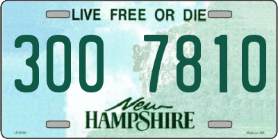 NH license plate 3007810