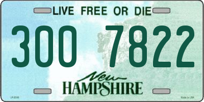 NH license plate 3007822