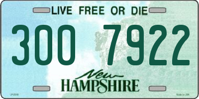 NH license plate 3007922