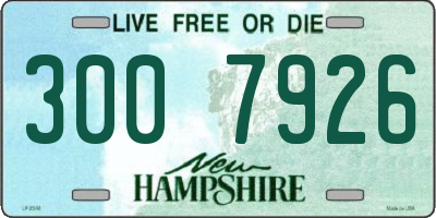 NH license plate 3007926
