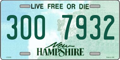 NH license plate 3007932