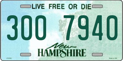 NH license plate 3007940