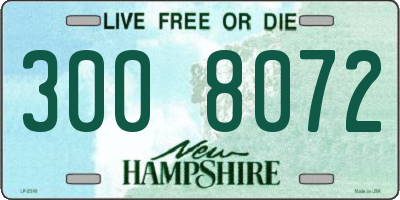 NH license plate 3008072