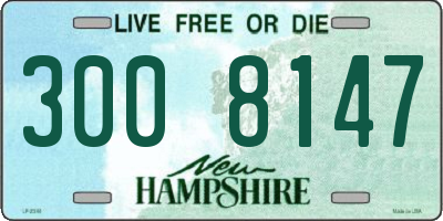 NH license plate 3008147