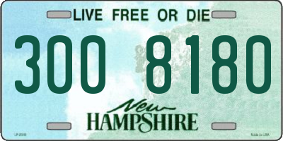 NH license plate 3008180