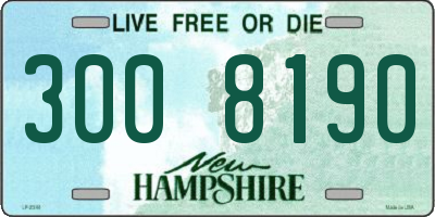 NH license plate 3008190